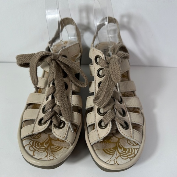 Fly London Yito Leather Lace-Up Wedge Sandals Ivory Women’s Size EU 40 - Picture 4 of 11